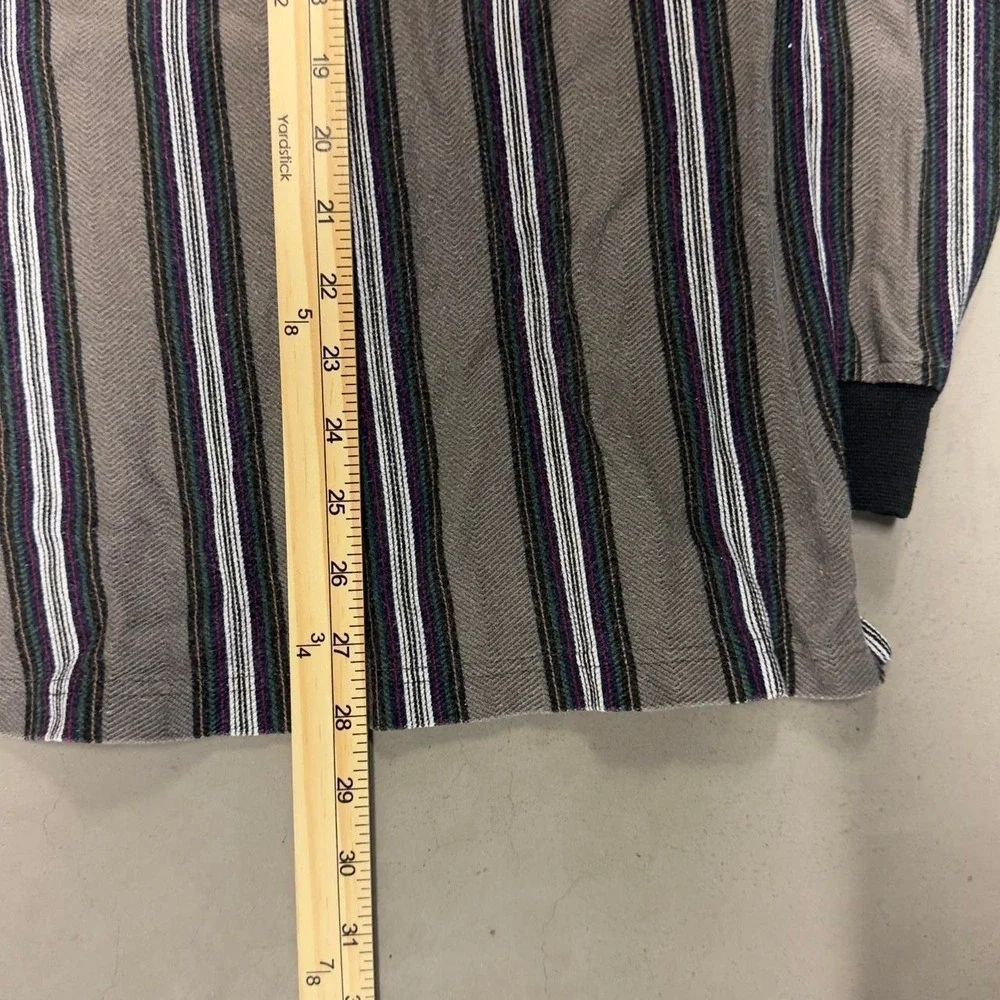 Vintage 90s striped long sleeve Henley shirt - Picture 5 of 6